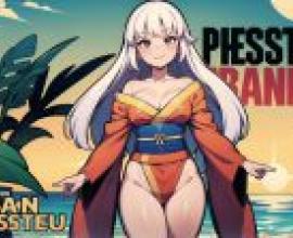 Computer wallpaper， Japanese kimono beauties on Nanyang Beach， anime， romantic white hair: woman standing gracefully by the water