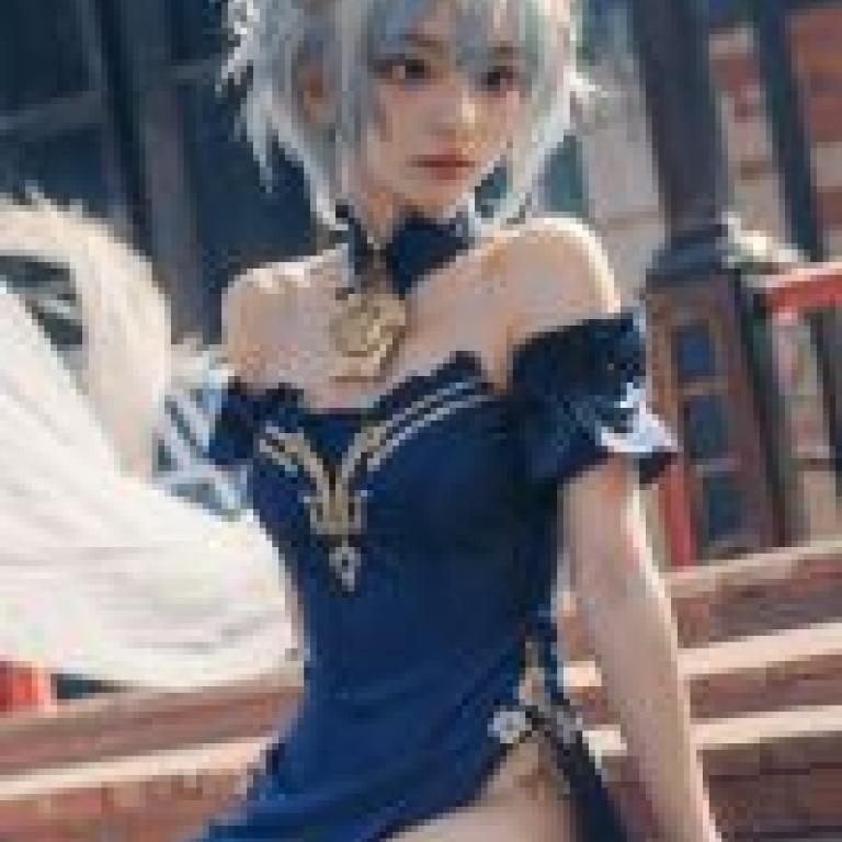 Ganyu，原神，這個女孩有著藍色的頭髮。