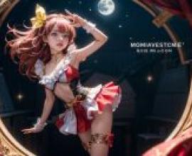Computer wallpaper， Momoko Hanasaki Wedding Peach Love Angel Legend， realistic， elegant red and white Cosplay
