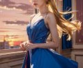 Spica Nerius Ragnarok Online，Girl in a blue dress and red bow.