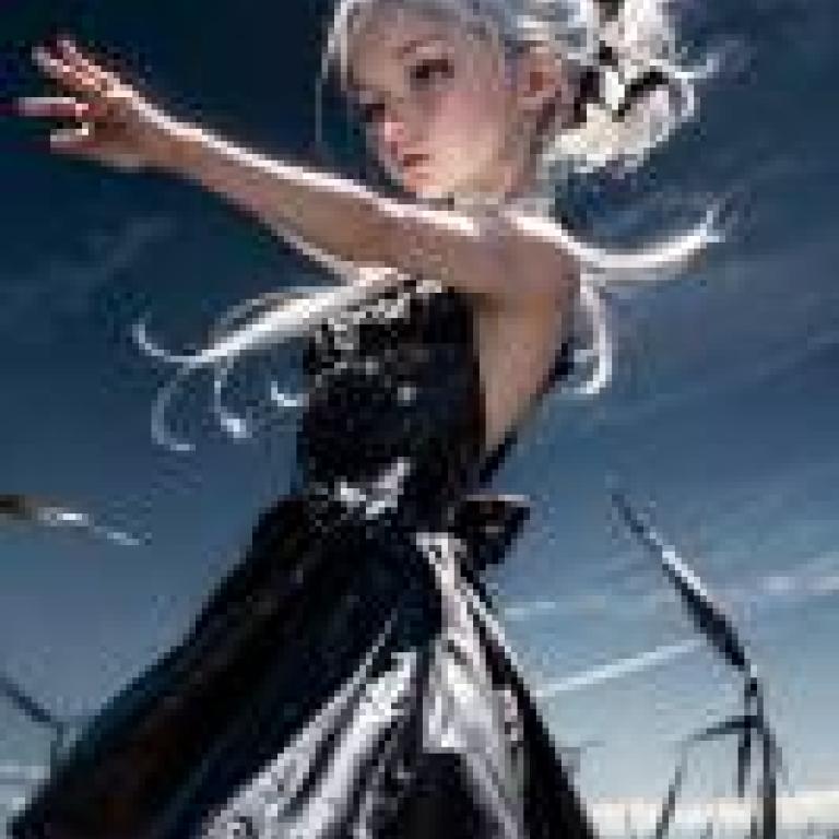 Mobile wallpaper， Sorasaki Hina， Blue Archive， Realistic， A girl in a black dress with stars.