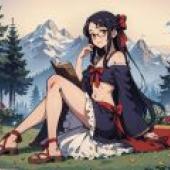 Girl Next Door，A girl is reading a book.