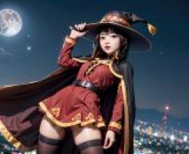 真人版，為美好的世界獻上祝福，惠惠，天才魔法師，唯美桌布，動漫桌布，「夜月彩姬」