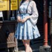 手機桌布，韓風長腿美女寫真，真人，維多利亞與韓服交融