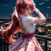 光之美少女：食尚甜心，Cure Whip KiraKira Pretty Cure A La Mode，一位戴著兔耳朵的女孩舉起雙手。