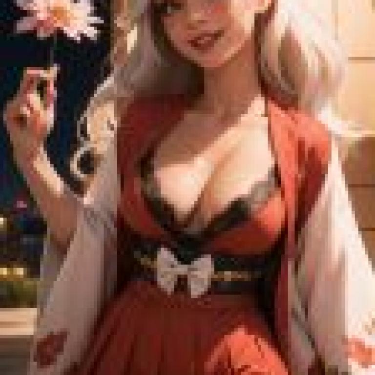 手機桌布，性感誘人紅色美女小惡魔，動漫，精緻浴衣少女