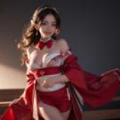 紅白婚紗之美 - 免費桌布下載