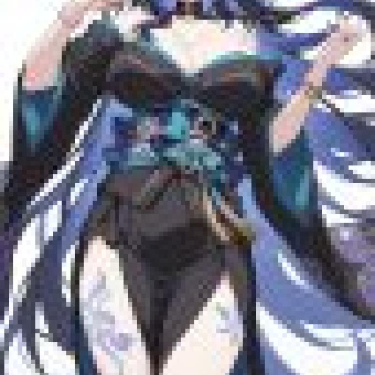 Dynamic outfits，Anime character in blue.