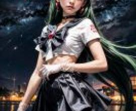 手機桌布，冥王剎那，冥王雪奈，美少女戰士，Sailor Pluto，寫實，美少女戰士靈感：重金屬雜誌封面