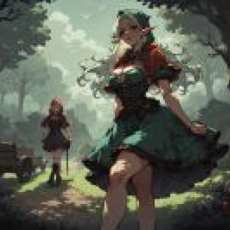 ExpressiveH，一位身穿綠紅相間衣服、長著白髮的女精靈。