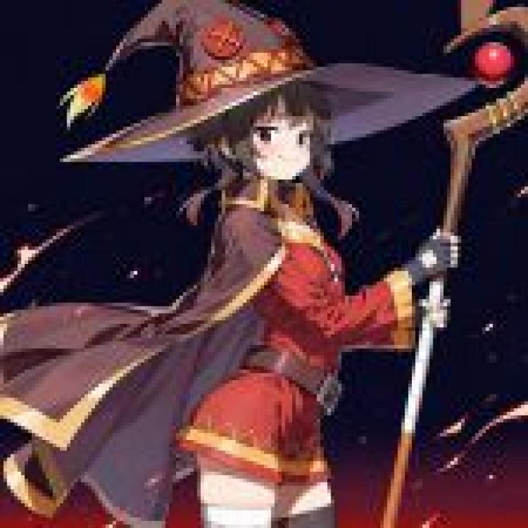 魔法少女，一個穿著紅黃洋裝的女孩。