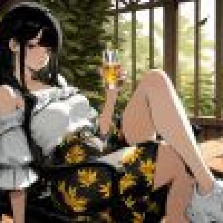 Afternoon Time，A girl holding a glass.