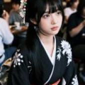 ZIT 01，A woman with black hair and white flowers in her hair.