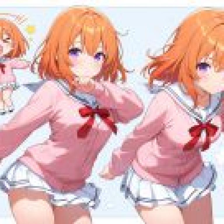Hoto kokoa IS THE ORDER A RABBIT NAI，Anime character showing two girls with red hair and pink sweaters.