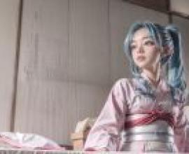 幽遊白書，牡丹，蝶舞花夜 - 秋花蝴蝶，和服下，牡丹女孩在花瓣中獨奏。