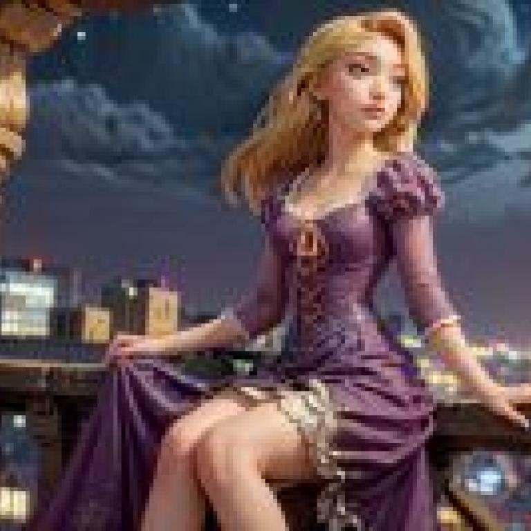 Real version， Disney， long -haired princess， magic hair， Princess Lepe， Dream Balcony