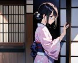 Kimono glasses girl，a woman wearing a kimono.
