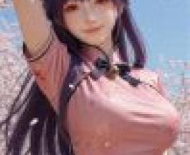 multicolor，An anime character wearing pink.