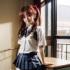 computer wallpaper， Kuroko Shirai， scientific railgun， real people， surrealism in campus scenery
