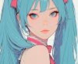 女孩們，藍髮動漫女孩第一名。