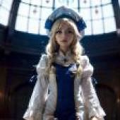 Computer desktop， live version， Goblin killer goddess， blue and white dream: goddess official cosplay