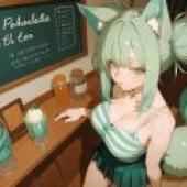 Cat World Bar，Anime girl with cat ears.
