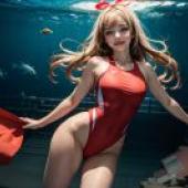 competitive swimsuitA woman in the water.