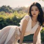 Computer wallpaper， magazine cover beauty photo， real person， palace fantasy