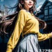 手機桌布，寶月詠子 Eiko Hozuki，黑暗集會，寫實，一名身穿黃色毛衣的女子登上了《Pavons》雜誌的封面。