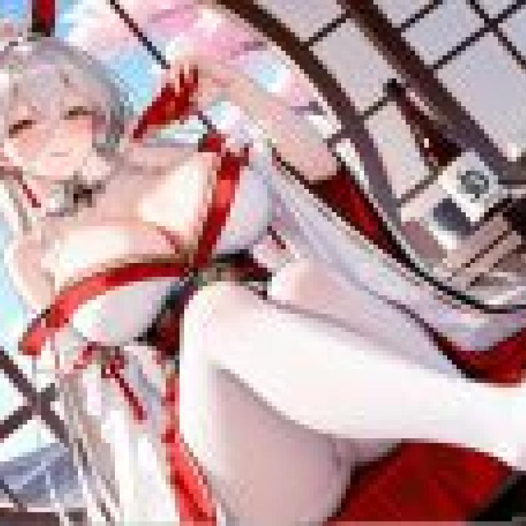 hakuhou azur lane，A girl with wings sitting outside.