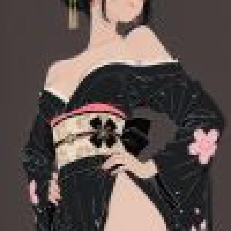 kimono，Japanese Manga Art Featuring Japanese Actress.
