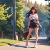 Anime beautiful girl figure， shopping street style tablecloth free download