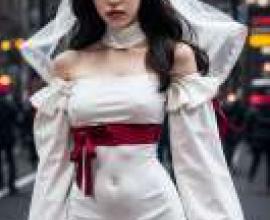 Korean Pretty Girl，A woman wearing a veil and lingerie.