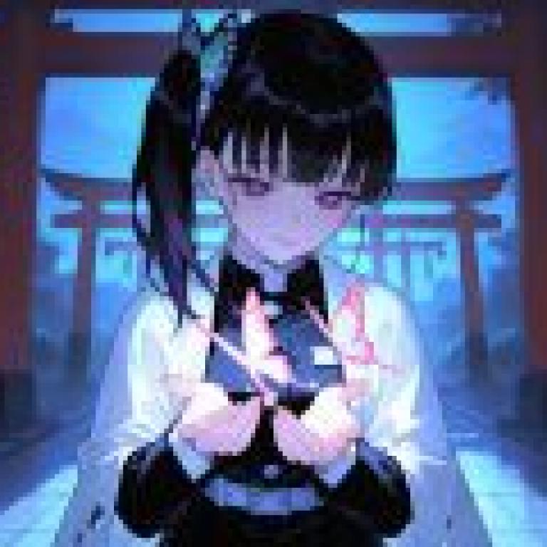 Tsuyuri Kanao，A girl standing under the torii holding the butterfly.