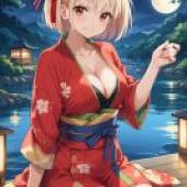 Lycoris Recoil，The girl sitting on the bench.