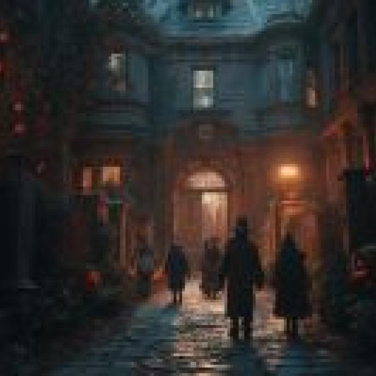 A dark and eerie alleywayHalloween scene in an old looking street.