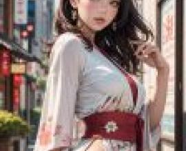 手機桌布，長髮和服美女，動漫，經典和服風華