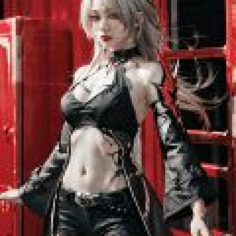 阿刻戎，崩壞星軌，一個塗黑色指甲油、穿著黑色洋裝的女孩。