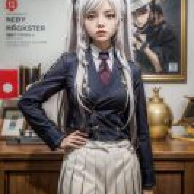 手機桌布，我想成為影之強者 亞蕾克西雅·米德加 アレクシア・ミドガル Alexia Midgar，寫實，白髮軍事少女的未來肖像