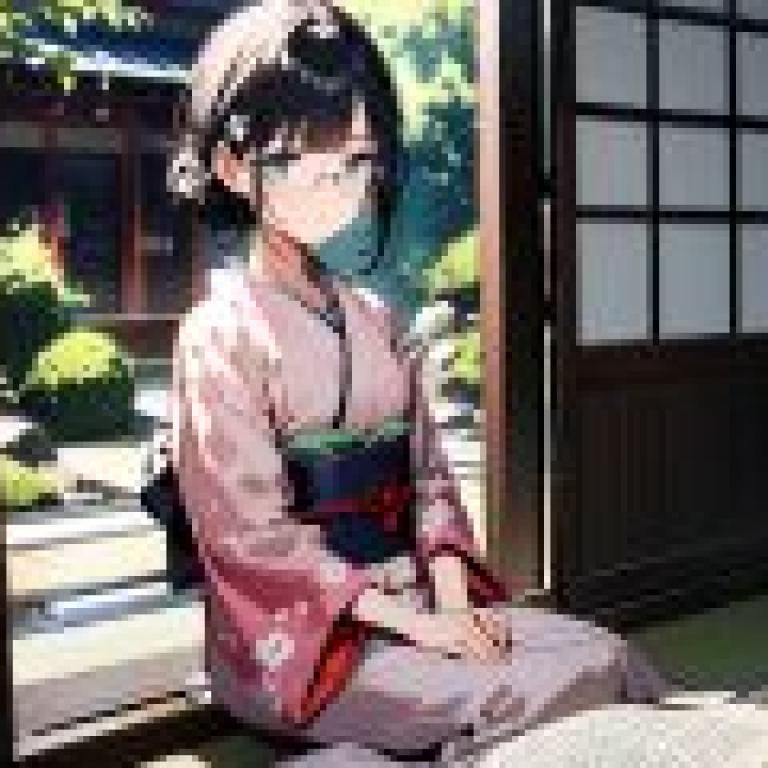 和服眼鏡女孩，一個戴著眼鏡的女孩。