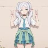 Frilian Urban Fantasy，A girl is making peace signs with her hands.