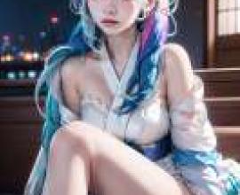 Radiant Hair，Anime girl wearing a kimono.