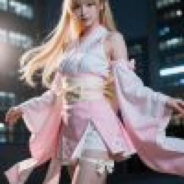 Traditional clothing，A girl is wearing a pink kimono.