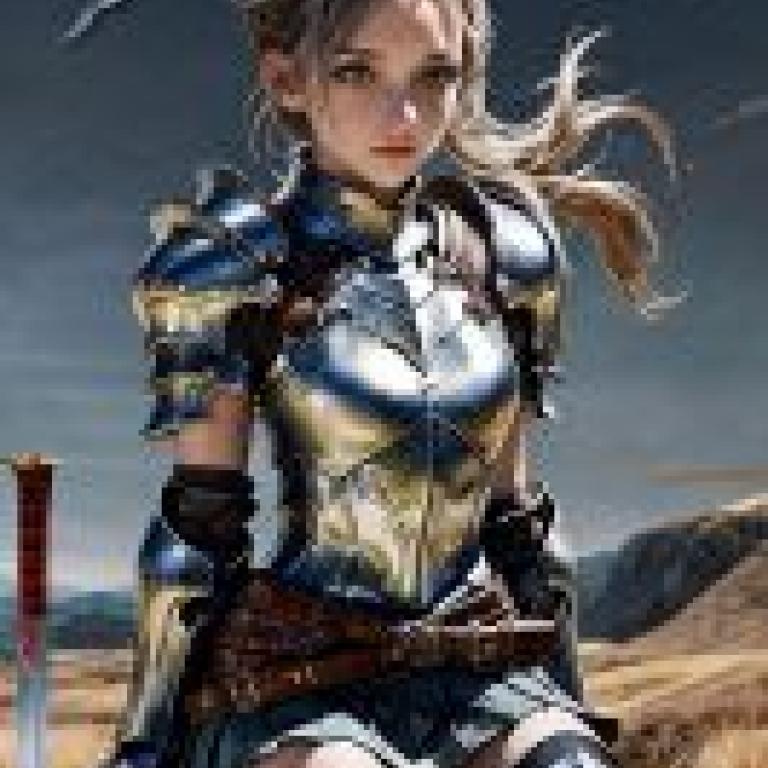 女武士，一名年輕女孩身穿武士服裝。