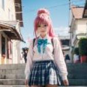 Computer wallpaper， Lala Satalin Debiruk， outsourcing queen， real person， Japanese campus fashion