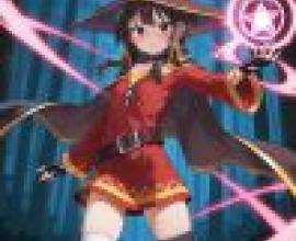 magical girl，A girl with a broomstick and cape on.