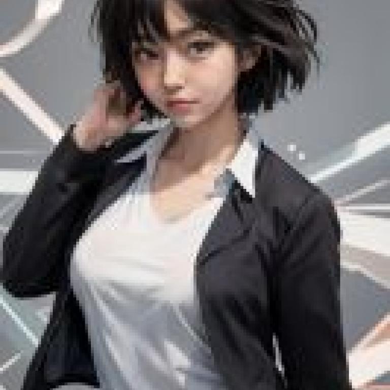 七崎修 七崎愛，天神，黑髮、身穿夾克的少女。