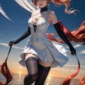 Changli，Fusion Natural Resonator in Wuthering Waves，A woman with red hair is standing in front of the ocean.