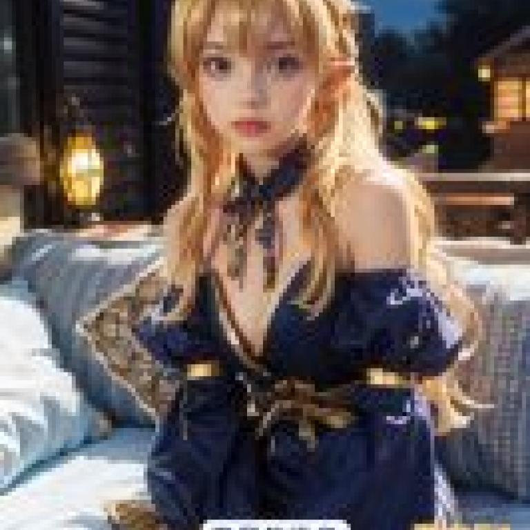 手機桌布，Lilith Machikado Mazoku，寫實，一個漂亮的女孩穿著藍色的連身裙，有著金色的頭髮。