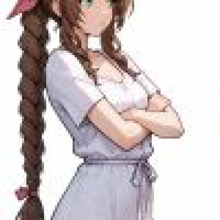 aerith gainsborough final fantasy 7，A girl with brown hair.